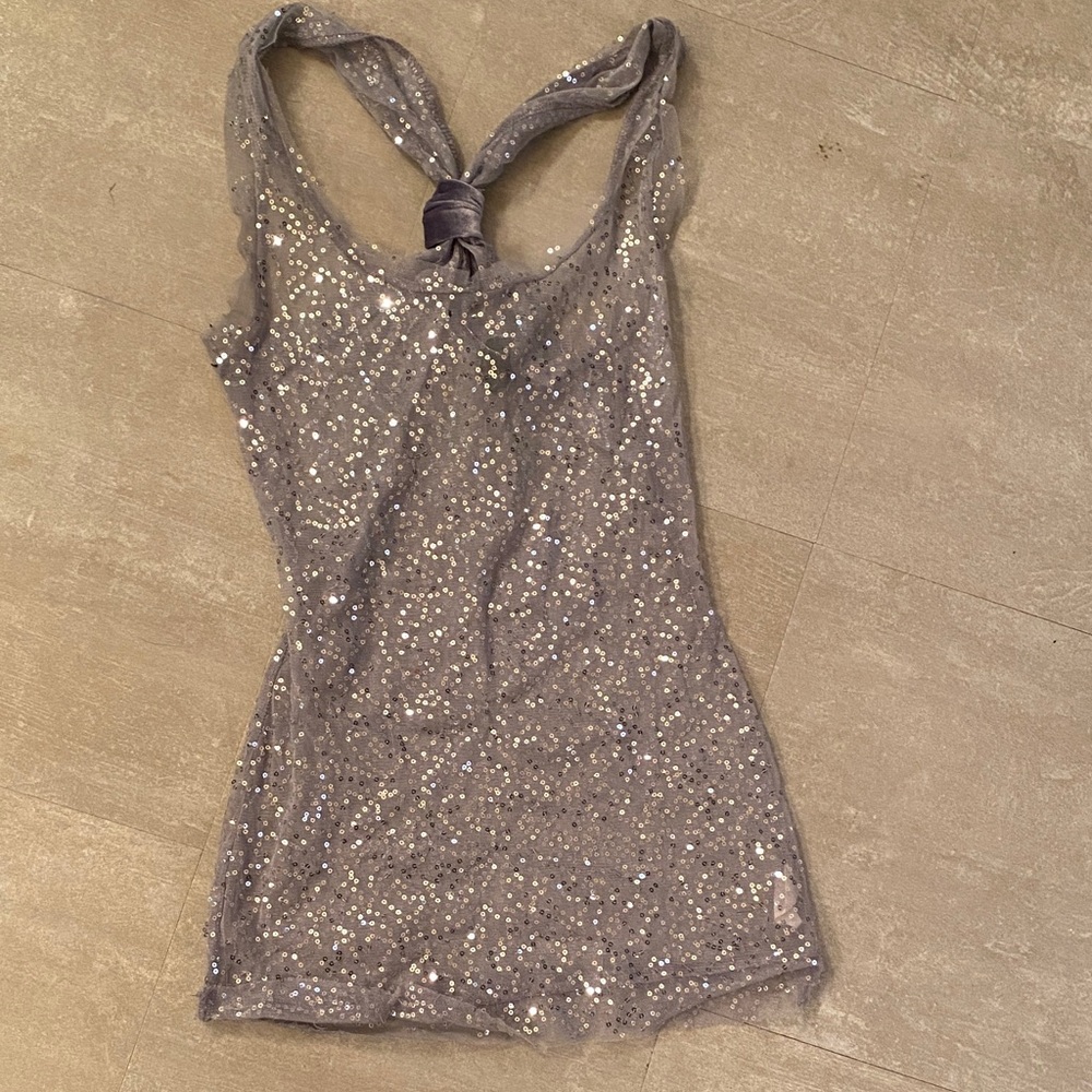 Sparkling Gray Sleeveless Top